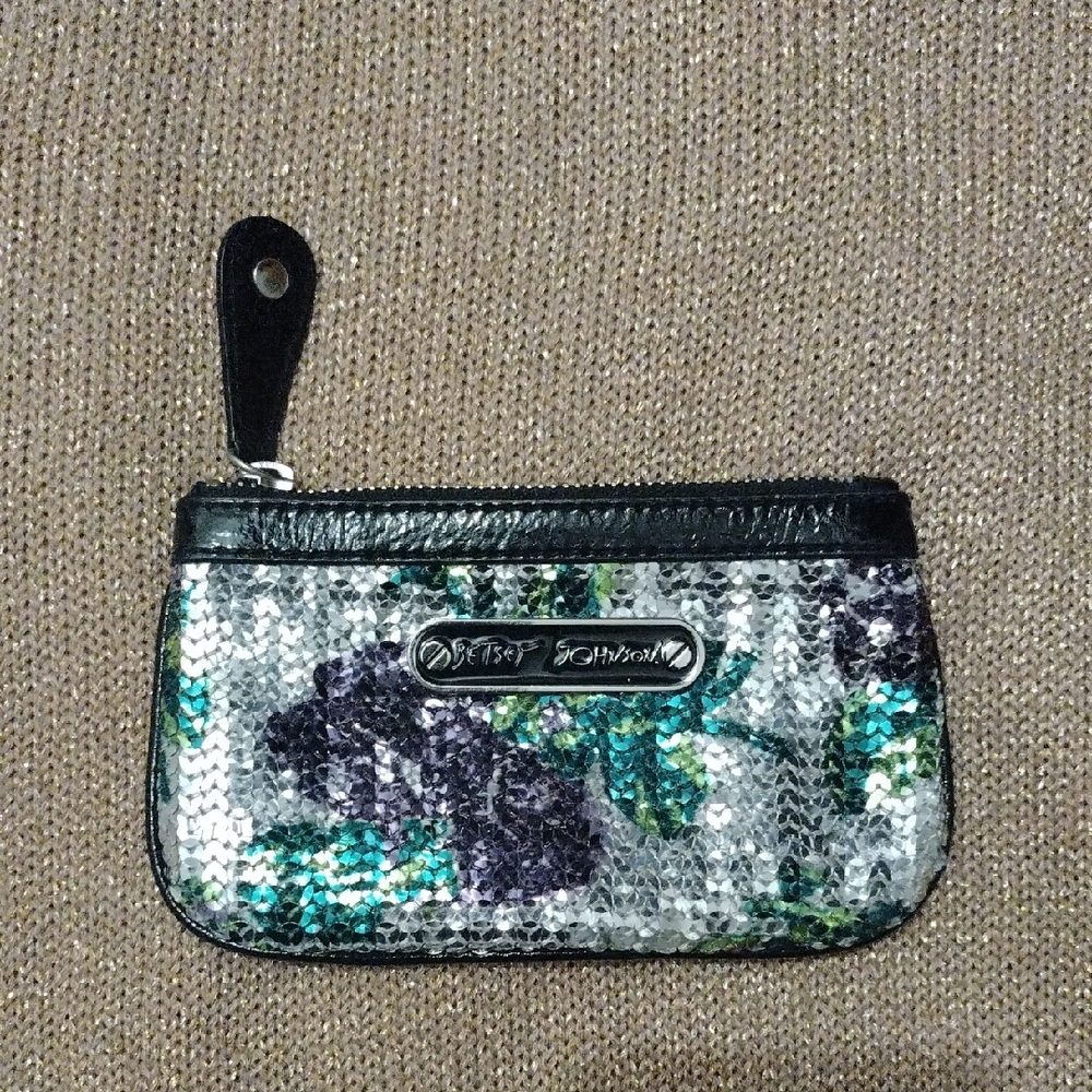 Sequin Wristlet with Black Trim